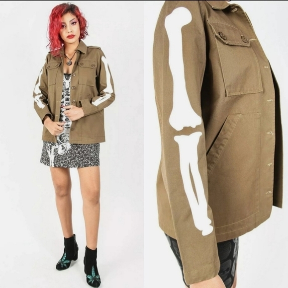 Iron Fist Bone In Military Jacket Olive Green S - Picture 7 of 7